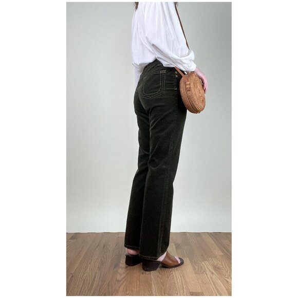Vintage 90s Y2K Corduroy Velvet Pants Preppy Trousers Full Length Fall Boho Chic - Picture 3 of 8